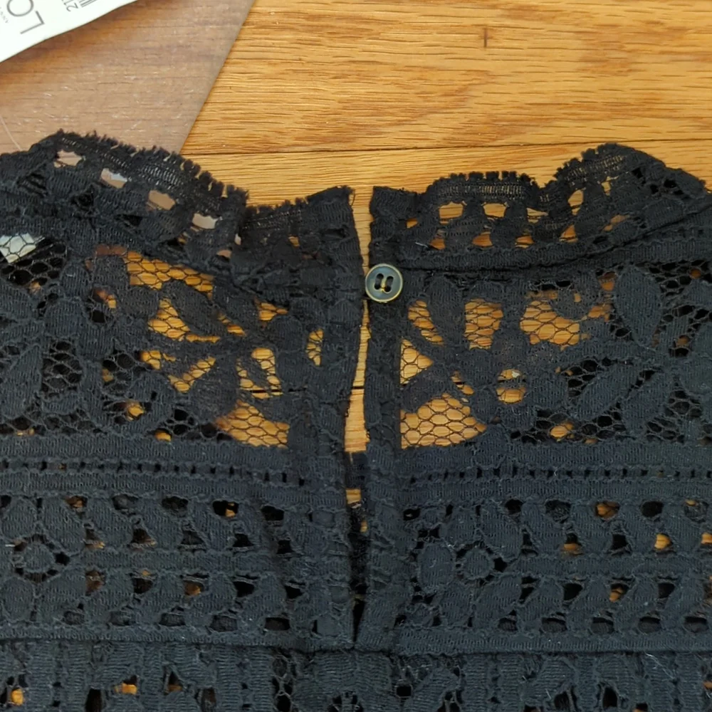 Loft black sheer lacy top - Picture 8 of 8